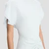 Rochie midi Bela în albastru glacial