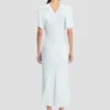 Rochie midi Bela în albastru glacial