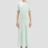 Rochie midi Bela în culoarea acvamarin