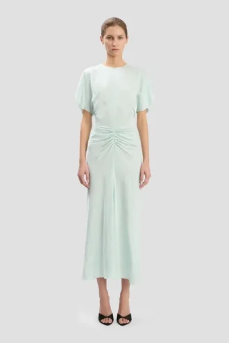 Rochie midi Bela în culoarea acvamarin