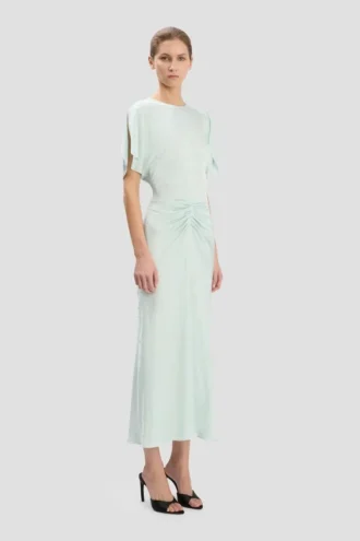 Rochie midi Bela în culoarea acvamarin