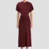 Rochie midi Bela în culoarea burgund
