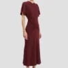 Rochie midi Bela în culoarea burgund