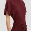 Rochie midi Bela în culoarea burgund