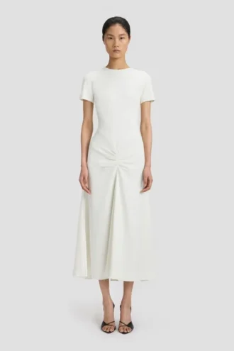 Rochie midi Blaire în culoarea ivoriu