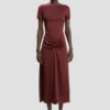 Rochie midi Blaire în roșu cinabru Rochie midi Blaire în roșu cinabru