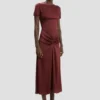 Rochie midi Blaire în roșu cinabru Rochie midi Blaire în roșu cinabru