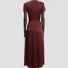 Rochie midi Blaire în roșu cinabru Rochie midi Blaire în roșu cinabru