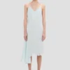 Rochie midi cu bretele din crep, în nuanța aquamarine Rochie midi cu bretele din crep, în nuanța aquamarine