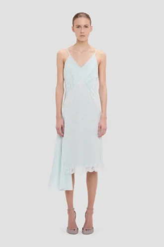 Rochie midi cu bretele din crep, în nuanța aquamarine Rochie midi cu bretele din crep, în nuanța aquamarine
