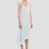 Rochie midi cu bretele din crep, în nuanța aquamarine Rochie midi cu bretele din crep, în nuanța aquamarine