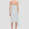 Rochie midi cu bretele din crep, în nuanța aquamarine Rochie midi cu bretele din crep, în nuanța aquamarine