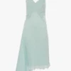 Rochie midi cu bretele din crep, în nuanța aquamarine Rochie midi cu bretele din crep, în nuanța aquamarine