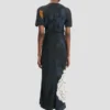 Rochie midi cu tiv despicat, cu imprimeu floral în nuanțe de bleumarin închis Rochie midi cu tiv despicat, cu imprimeu floral în nuanțe de bleumarin închis