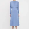 Rochie midi Dolman în culoarea bluebell Rochie midi Dolman în culoarea bluebell