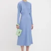 Rochie midi Dolman în culoarea bluebell Rochie midi Dolman în culoarea bluebell