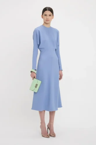 Rochie midi Dolman în culoarea bluebell