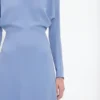 Rochie midi Dolman în culoarea bluebell Rochie midi Dolman în culoarea bluebell