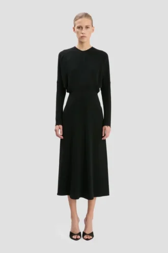 Rochie midi Dolman în negru
