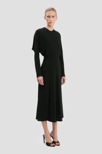Rochie midi Dolman în negru