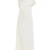 Rochie midi drapată în culoarea ivory Rochie midi drapată în culoarea ivory