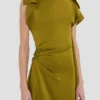 Rochie midi drapată în culoarea mușchi Rochie midi drapată în culoarea mușchi