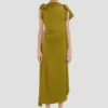 Rochie midi drapată în culoarea mușchi Rochie midi drapată în culoarea mușchi
