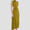 Rochie midi drapată în culoarea mușchi Rochie midi drapată în culoarea mușchi