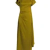 Rochie midi drapată în culoarea mușchi Rochie midi drapată în culoarea mușchi