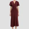 Rochie midi Eve în culoarea burgund Rochie midi Eve în culoarea burgund