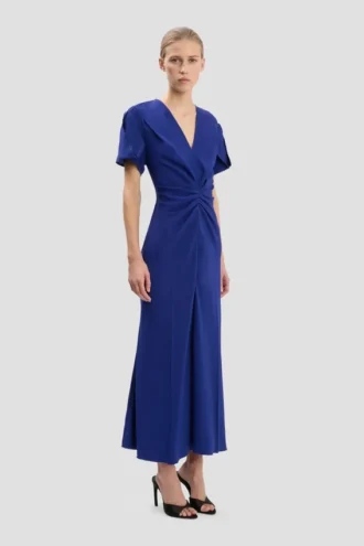 Rochie midi Eve în indigo strălucitor
