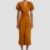 Rochie midi Eve în nuanță de bronz Rochie midi Eve în nuanță de bronz
