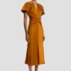 Rochie midi Eve în nuanță de bronz Rochie midi Eve în nuanță de bronz