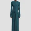 Rochie midi Frances în culoarea verde-albastru închis Rochie midi Frances în culoarea verde-albastru închis