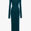 Rochie midi Frances în culoarea verde-albastru închis Rochie midi Frances în culoarea verde-albastru închis
