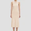 Rochie midi Mira în culoarea nisip Rochie midi Mira în culoarea nisip