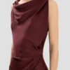 Rochie midi Posy în culoarea burgund Rochie midi Posy în culoarea burgund