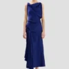 Rochie midi Posy în indigo strălucitor