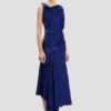 Rochie midi Posy în indigo strălucitor