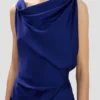 Rochie midi Posy în indigo strălucitor