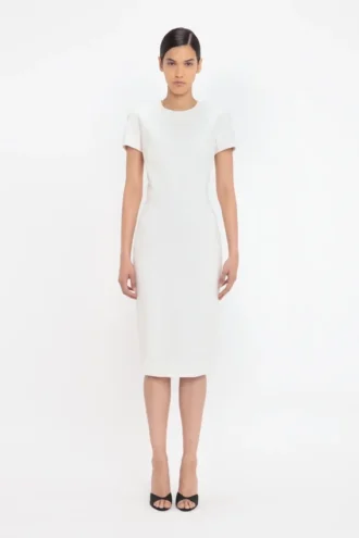 Rochie tip tricou ajustată, de culoare ivoriu