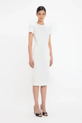 Rochie tip tricou ajustată, de culoare ivoriu