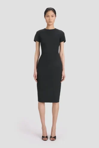 Rochie tip tricou mulată, de culoare neagră
