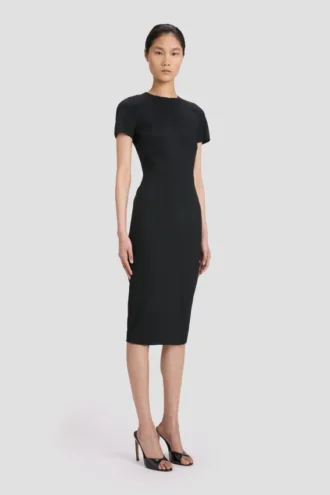 Rochie tip tricou mulată, de culoare neagră