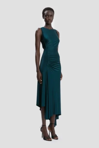Rochie Twist în albastru-verde închis