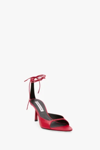 Sandale cu toc stiletto Eliza 75 din piele roșie Sandale cu toc stiletto Eliza 75 din piele roșie