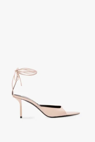 Sandale cu toc stiletto Eliza 75 din piele roz pal Sandale cu toc stiletto Eliza 75 din piele roz pal