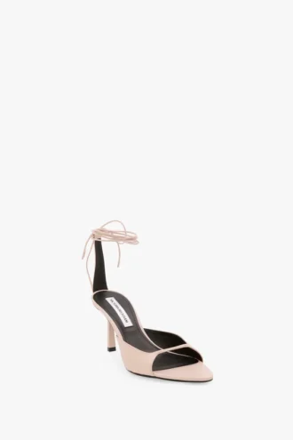 Sandale cu toc stiletto Eliza 75 din piele roz pal Sandale cu toc stiletto Eliza 75 din piele roz pal