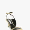 Sandale cu toc stiletto și ornamente The Victoria 75 din satin nisipiu Sandale cu toc stiletto și ornamente The Victoria 75 din satin nisipiu