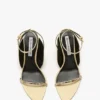 Sandale cu toc stiletto și ornamente The Victoria 75 din satin nisipiu Sandale cu toc stiletto și ornamente The Victoria 75 din satin nisipiu